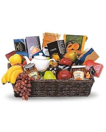 Gordon Bonetti's Grande Gourmet Fruit Basket Flower Arrangement