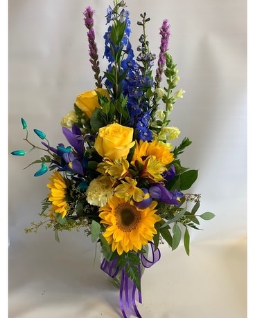 Blue and Gold Beauty Flower Arrangement