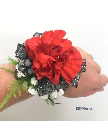 #116 Retro Carnation Wrist Corsage Flower Arrangement