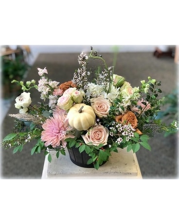 Soft Blush Autumn Flower Arrangement