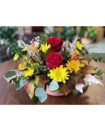Warm Red Rose Bouquet Flower Arrangement