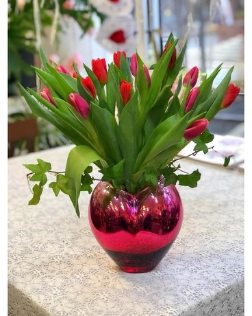 A heart full of tulips Flower Arrangement