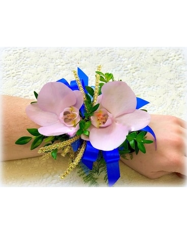 Wrist Corsage Blue Lilac Orchids Corsage
