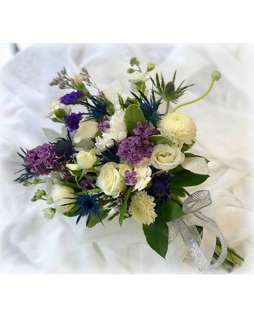Hand Tied Prom Bouquet-Lavender and White Bouquet