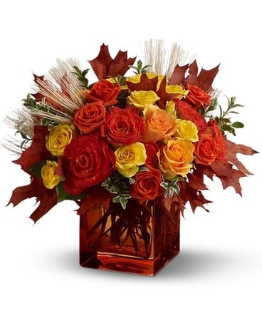 Fine Fall Roses Flower Arrangement
