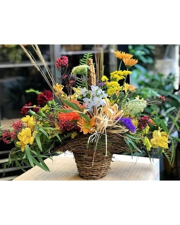 Wildflower Basket Please Flower Arrangement