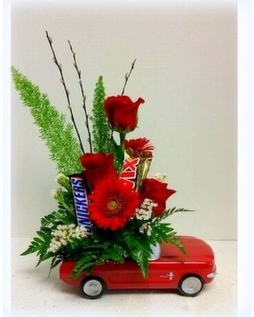 '65 Mustang Candy Convertible Flower Arrangement