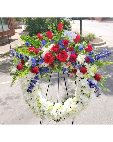Patriot Remembrance Wreath Flower Arrangement