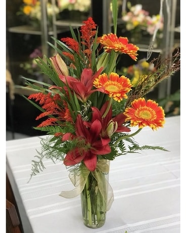Amber Sunset Flower Arrangement