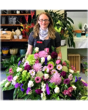 Lovely lavender casket spray  #2 Flower Arrangement