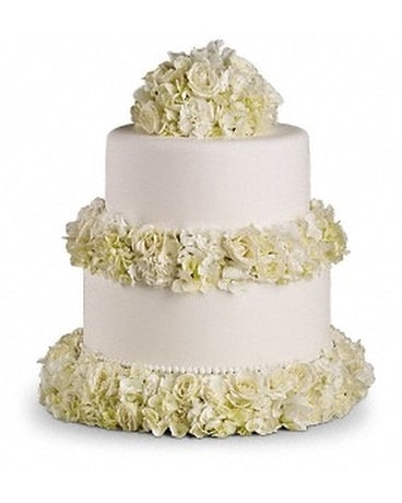 Sweet White Cake Decoration Flower Arrangement