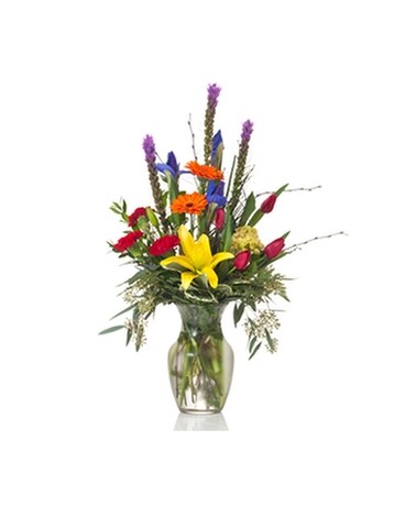Buds and Blooms Colorful Celebration Flower Arrangement