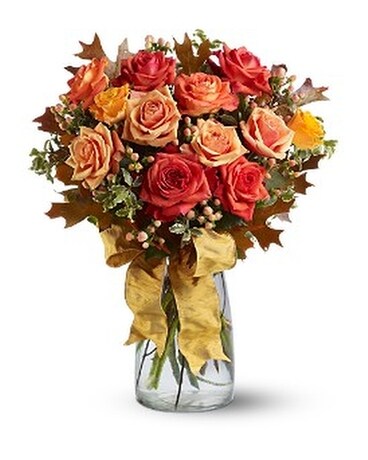 Graceful Autumn Roses Flower Arrangement