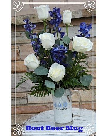 Alpha Delta Pi Root Beer Mug Flower Arrangement