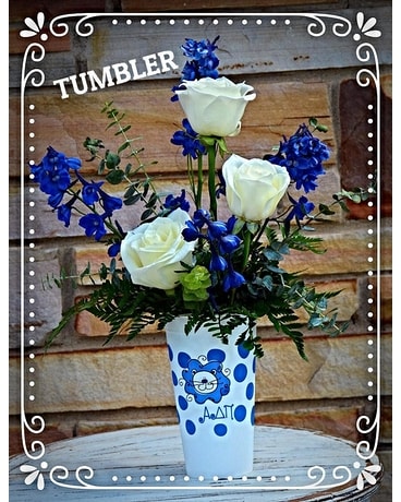 Alpha Delta Pi Plastic Tumbler Flower Arrangement