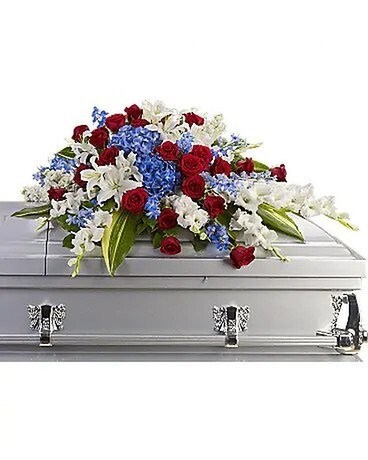 Distinguished Service Casket Spray Funeral Casket Spray Flowers