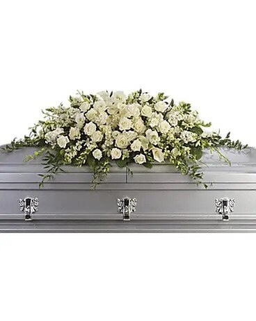 Purity and Peace Casket Spray Funeral Casket Spray Flowers