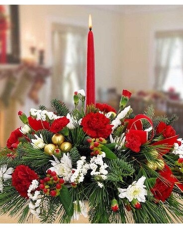 Designer's Choice Holiday Centerpiece Flower Arrangement