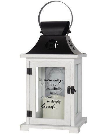 In Memory Memorial Lantern Flower Arrangement