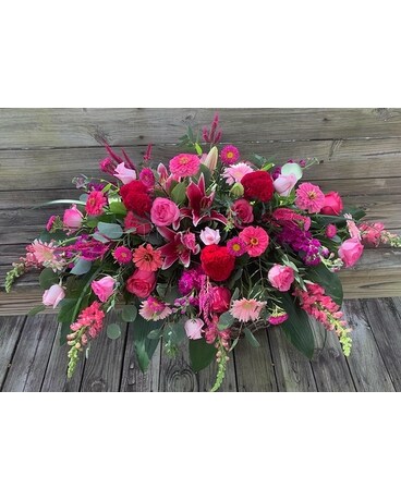 Gracious Pink Casket Spray Flower Arrangement