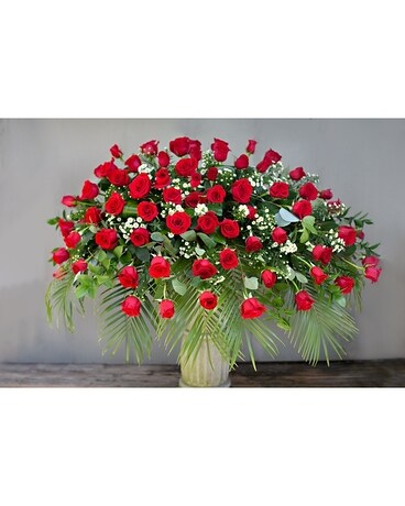 Forever Cherished Funeral Casket Spray Flowers