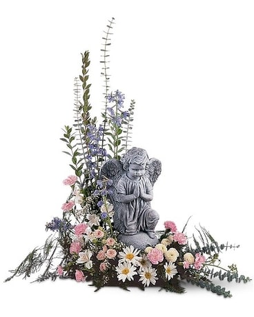 Pastel Dreams With Angel Flower Arrangement