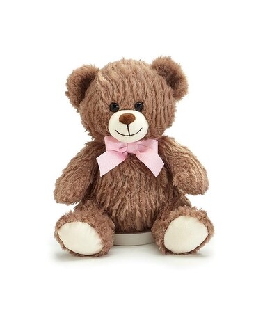 Wavy Brown Bear With Pink Bow Gifts
