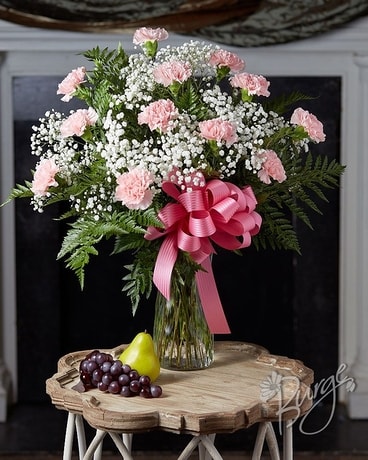 12 Pink Carnations Flower Arrangement
