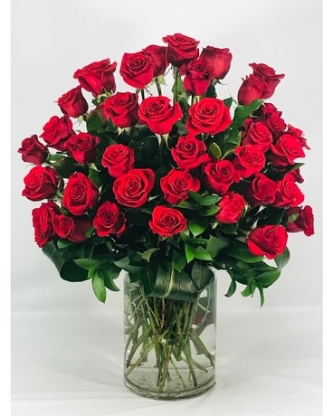 50 Premium Red Roses Flower Arrangement