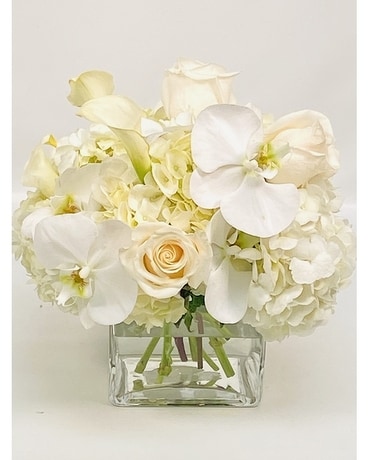 Shades of White With Orchids Flower Arrangement