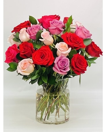 3 Dozen Assorted Roses Flower Arrangement