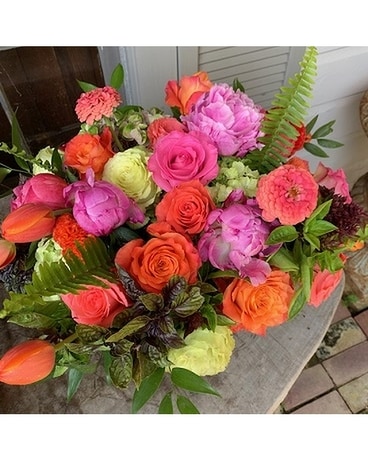 Hot Pink Sunset Flower Arrangement