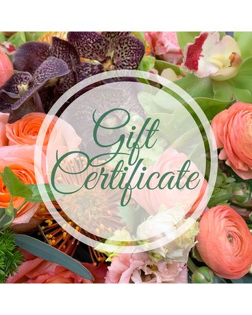 Gift Certificate Flower Arrangement