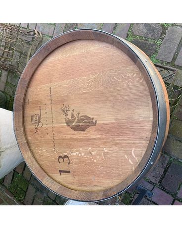 Lazy Susan Wine Barrell Flower Arrangement