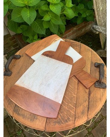 Cheese Boards Wood/Stone Flower Arrangement