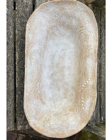 Etched Rectangle Serving Bowl Flower Arrangement