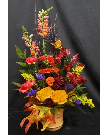 M & W's Fall Spice Flower Arrangement