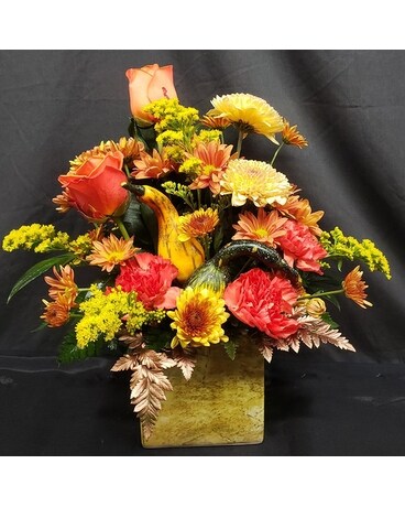 M & W's Autumn Glow Flower Arrangement