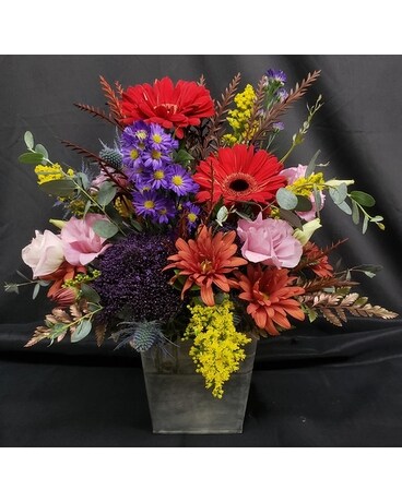 M & W's Harvest Gathering Flower Arrangement
