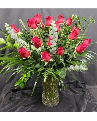 M & W's Two Dozen Roses Flower Arrangement