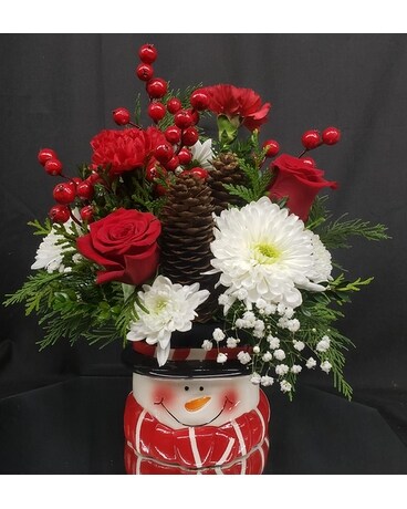 M & W Flower Shop's Cardinal Friends 2023 Flower Arrangement
