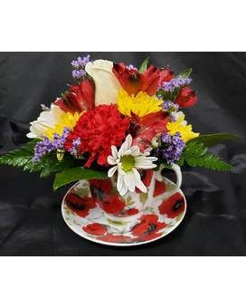 M & W Flower Shop's Teacup Bouquet
