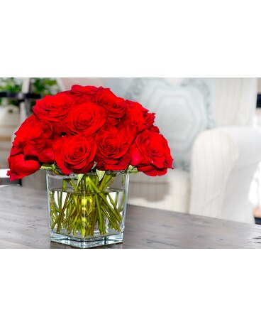 Red Rose Cube Flower Arrangement