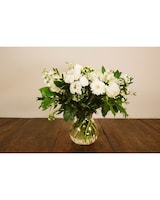 Large, all white - no daisy, no carn size,  inches height and  inches wide.