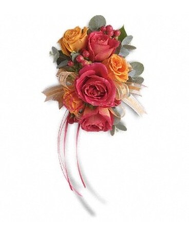 Sunset Beauty Wristlet Flower Arrangement