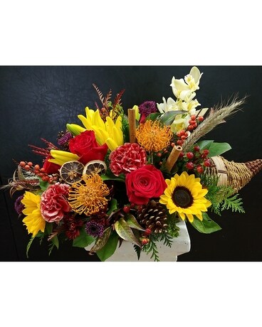 cornucopia Flower Arrangement