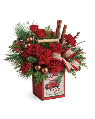 Merry Vintage Christmas Flower Arrangement