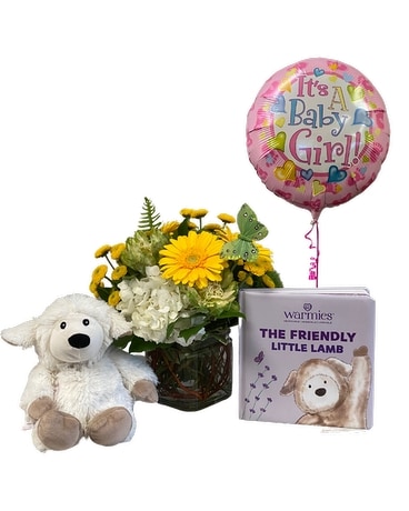 Sunny New Baby Bundle Flower Arrangement