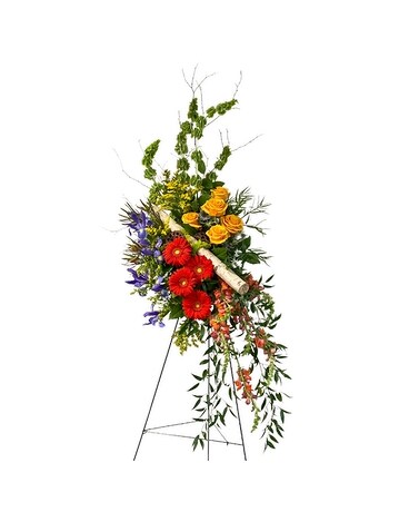 Rustic Tribute Standing Spray Funeral Arrangement
