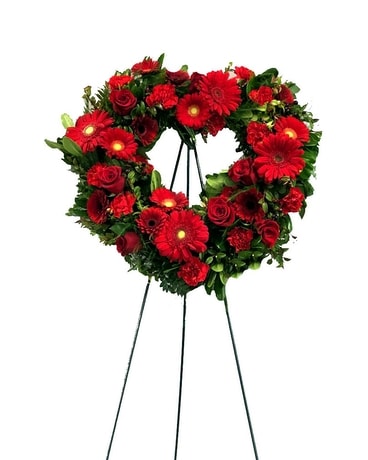 Kennedy's Loving Heart Easel Flower Arrangement